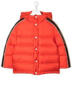 Gucci Kids пуховик с узором GG Supreme