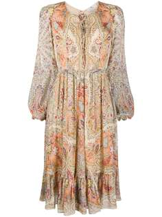 Etro платье с поясом и принтом пейсли