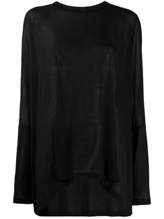 MM6 Maison Margiela полупрозрачная футболка с длинными рукавами