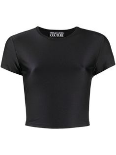 Versace Jeans Couture атласная укороченная футболка