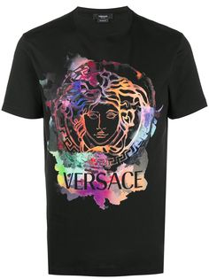 Versace футболка с графичным принтом и логотипом