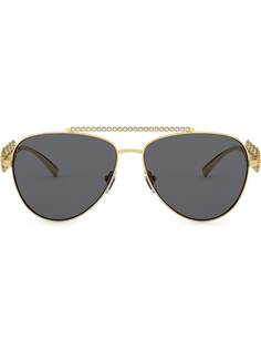 Versace Eyewear солнцезащитные очки-авиаторы с декором Medusa