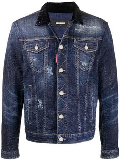 Dsquared2 джинсовая куртка с кристаллами