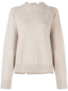Maison Margiela джемпер с эффектом потертости и рукавами реглан