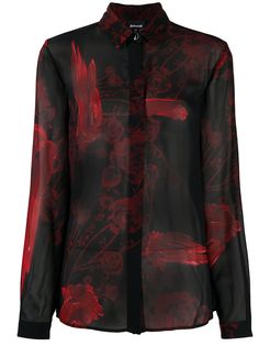 Just Cavalli рубашка на пуговицах с цветочным принтом