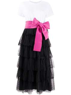 RedValentino ярусное платье из тюля пуэн-деспри