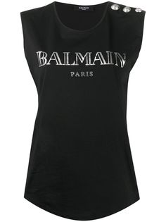 Balmain топ без рукавов с логотипом