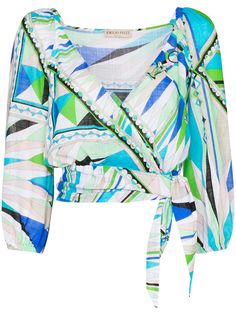 Emilio Pucci топ Bes с запахом и принтом