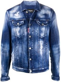 Dsquared2 джинсовая куртка с эффектом потертости