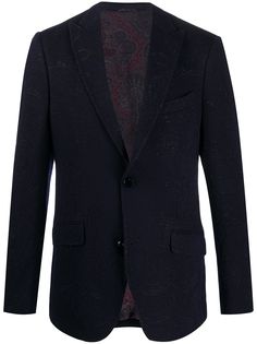 Etro жаккардовый пиджак с узором пейсли
