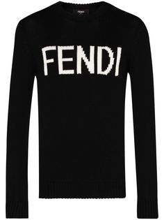 Fendi свитер с вышитым логотипом