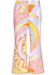 Emilio Pucci расклешенные укороченные брюки Wally с принтом