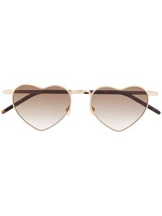 Saint Laurent солнцезащитные очки с оправой в форме сердца