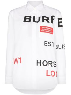 Burberry рубашка с принтом Horseferry