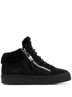 Giuseppe Zanotti кроссовки с декоративными молниями по бокам