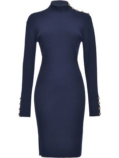 Pinko платье в рубчик с высоким воротником