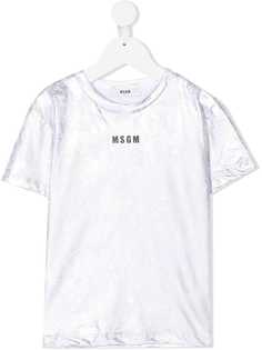 Msgm Kids футболка с логотипом металлик