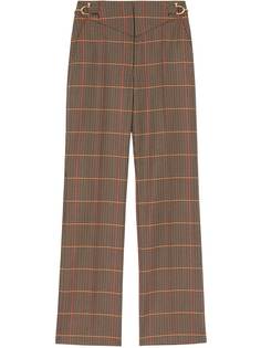 Burberry брюки строгого кроя в ломаную клетку