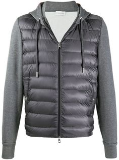 Moncler худи на молнии с дутыми вставками