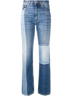 Givenchy прямые джинсы с завышенной талией в технике пэчворк