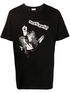 Saint Laurent футболка с графичным принтом