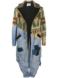 Greg Lauren пальто с контрастными вставками