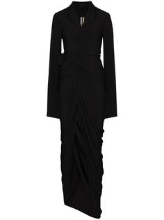 Rick Owens платье макси с драпировкой и запахом