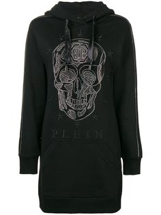 Philipp Plein удлиненная толстовка с капюшоном