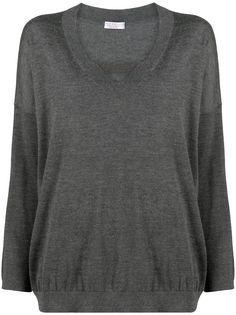 Brunello Cucinelli джемпер с V-образным вырезом и декором Monili