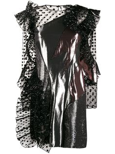 Alberta Ferretti платье в горох с эффектом металлик