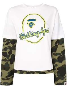 A BATHING APE® многослойная футболка с камуфляжным принтом