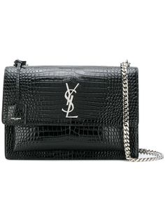 Saint Laurent сумка на плечо Sunset с тиснением под крокодила