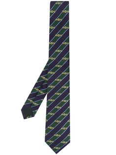 Gucci полосатый галстук с логотипом Interlocking G Horsebit