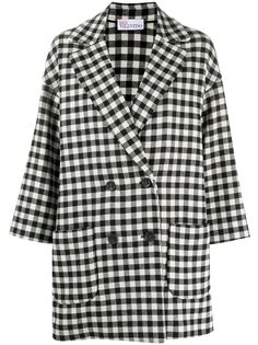 RedValentino однобортное пальто в клетку