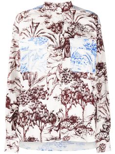 MSGM рубашка с контрастной вставкой