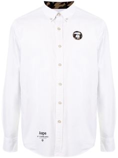 AAPE BY *A BATHING APE® рубашка с камуфляжной вставкой
