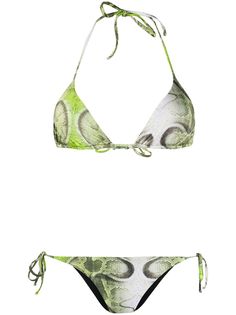 John Richmond бикини с вырезом халтер и змеиным принтом