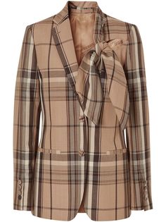 Burberry клетчатый блейзер строгого кроя