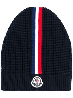 Moncler шапка бини с отделкой в полоску