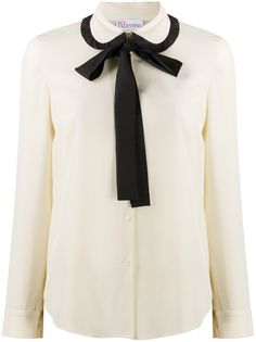 RedValentino двухцветная блузка с бантом