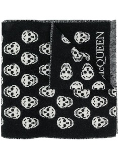 Alexander McQueen шарф вязки интарсия с узором SKull