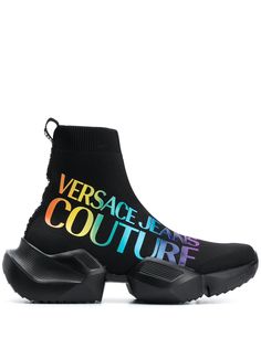 Versace Jeans Couture кроссовки-носки с логотипом