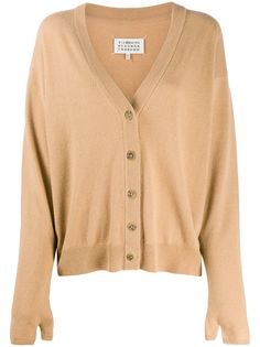 Maison Margiela кардиган с V-образным вырезом и удлиненными рукавами