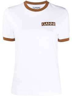 GANNI футболка с короткими рукавами и логотипом