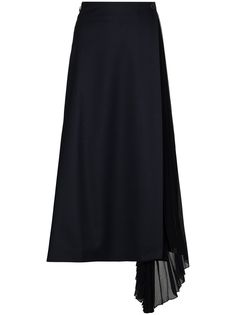Chloé шифоновая юбка с запахом и плиссировкой