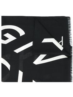 Givenchy шарф с бахромой и логотипом
