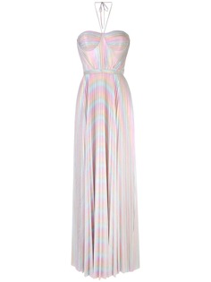 Marchesa Notte платье макси с плиссировкой