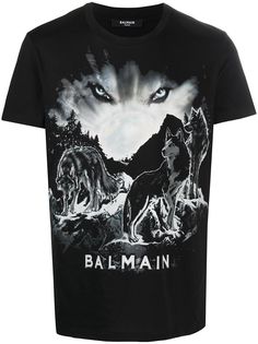 Balmain футболка с принтом Wolf