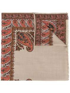 Etro шарф с бахромой и узором пейсли