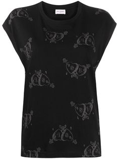 Saint Laurent топ с принтом